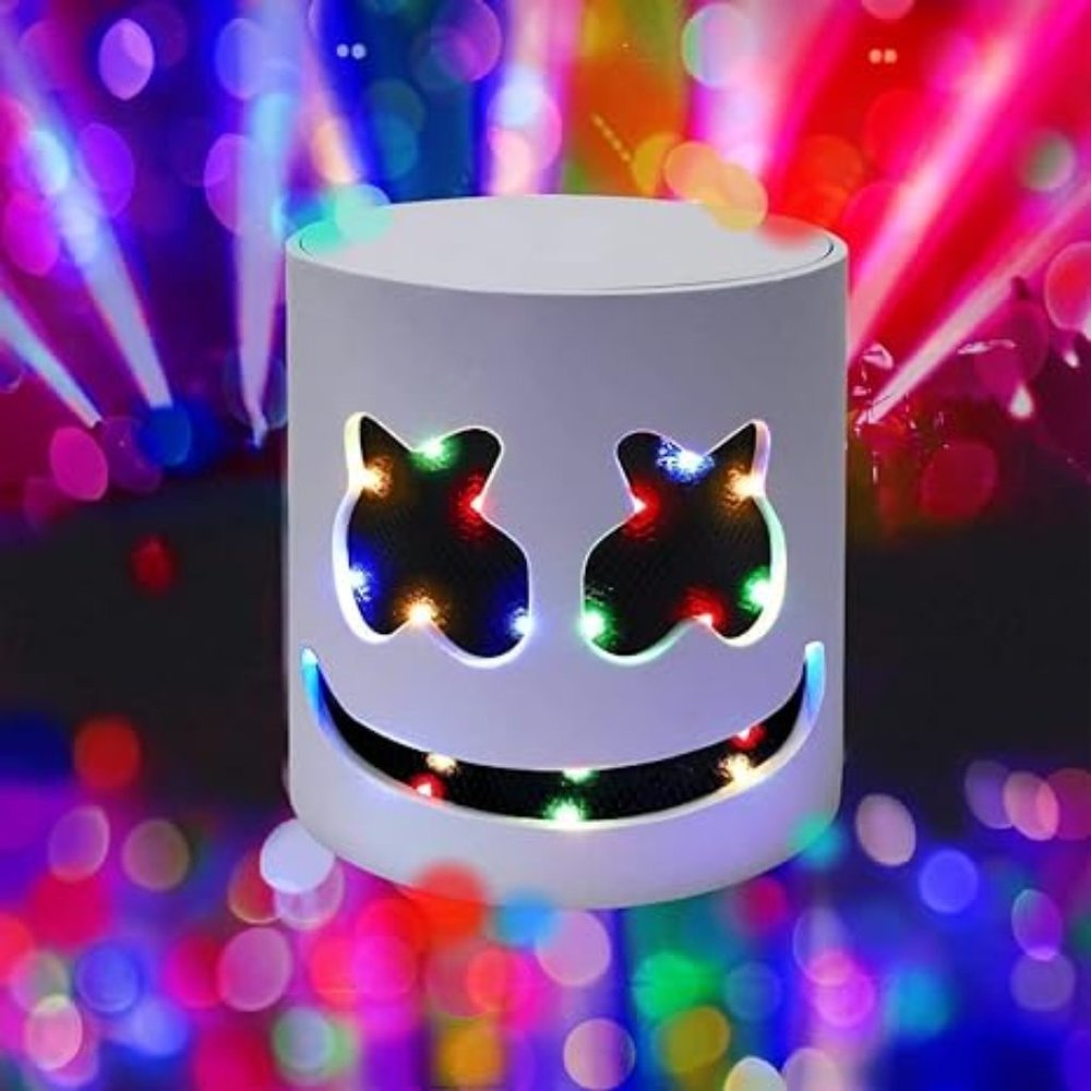 Light Weight Eva Foam DJ Marshmellow LED Halloween Helmet Mask + Batteri…